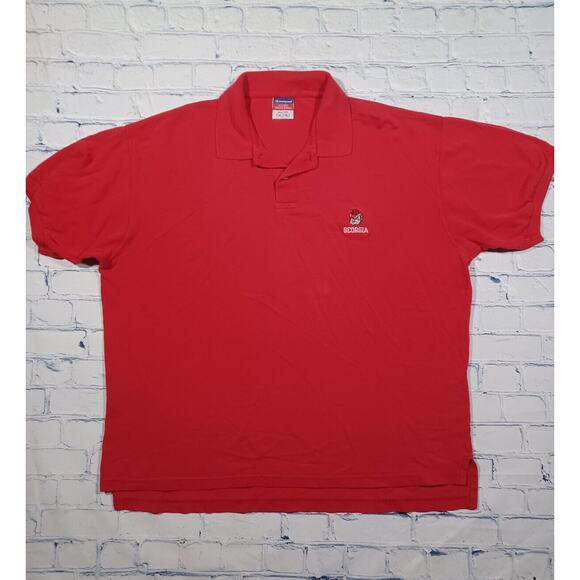 Georgia‎ Bulldogs Shirt Mens XL Red Polo Champion Embroidered Logo - Picture 1 of 3